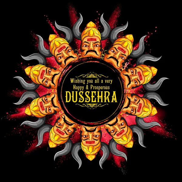 Ravana con diez cabezas para Dussehra — Vector de stock