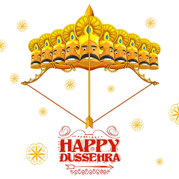 Dussehra için on başlı Ravana — Stok Vektör