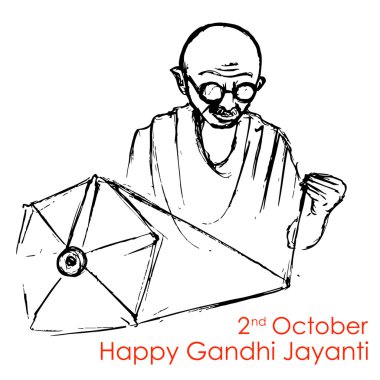 çıkrık gandhi jayanti için Hindistan arka plan üzerinde