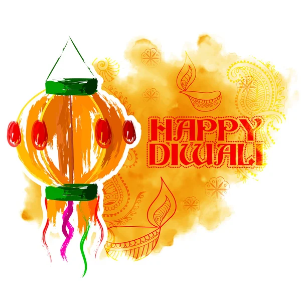 Opknoping kandil op happy Diwali Holiday achtergrond voor licht festival van India — Stockvector