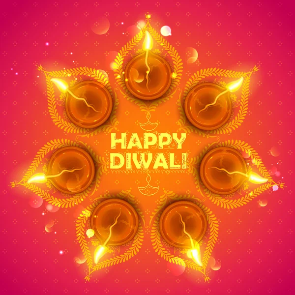 Égető Regina Boldog Diwali ünnep háttérben fény fesztivál-India — Stock Vector