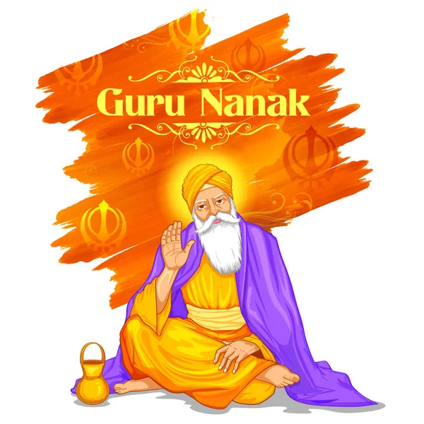 Glücklich guru nanak jayanti festival von sikh feier hintergrund — Stockvektor