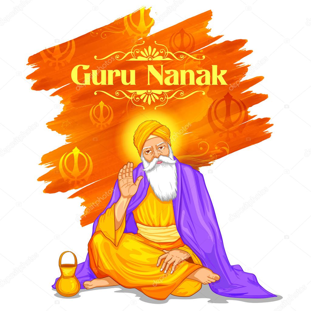 Happy Guru Nanak Jayanti festival of Sikh celebration background ...