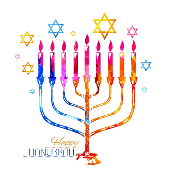 Feliz Hanukkah, fondo de la fiesta judía — Archivo Imágenes Vectoriales