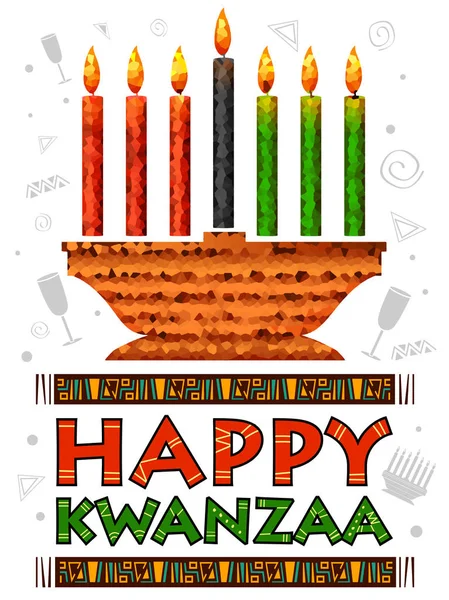 Fröhliche kwanzaa grüße zur feier des afrikanisch-amerikanischen festtagsfestes erntedankfest — Stockvektor