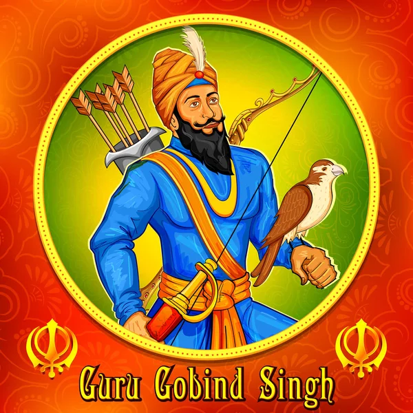 Szczęśliwy Festiwal Guru Gobind Singh Jayanti Sikh celebracja tła — Wektor stockowy