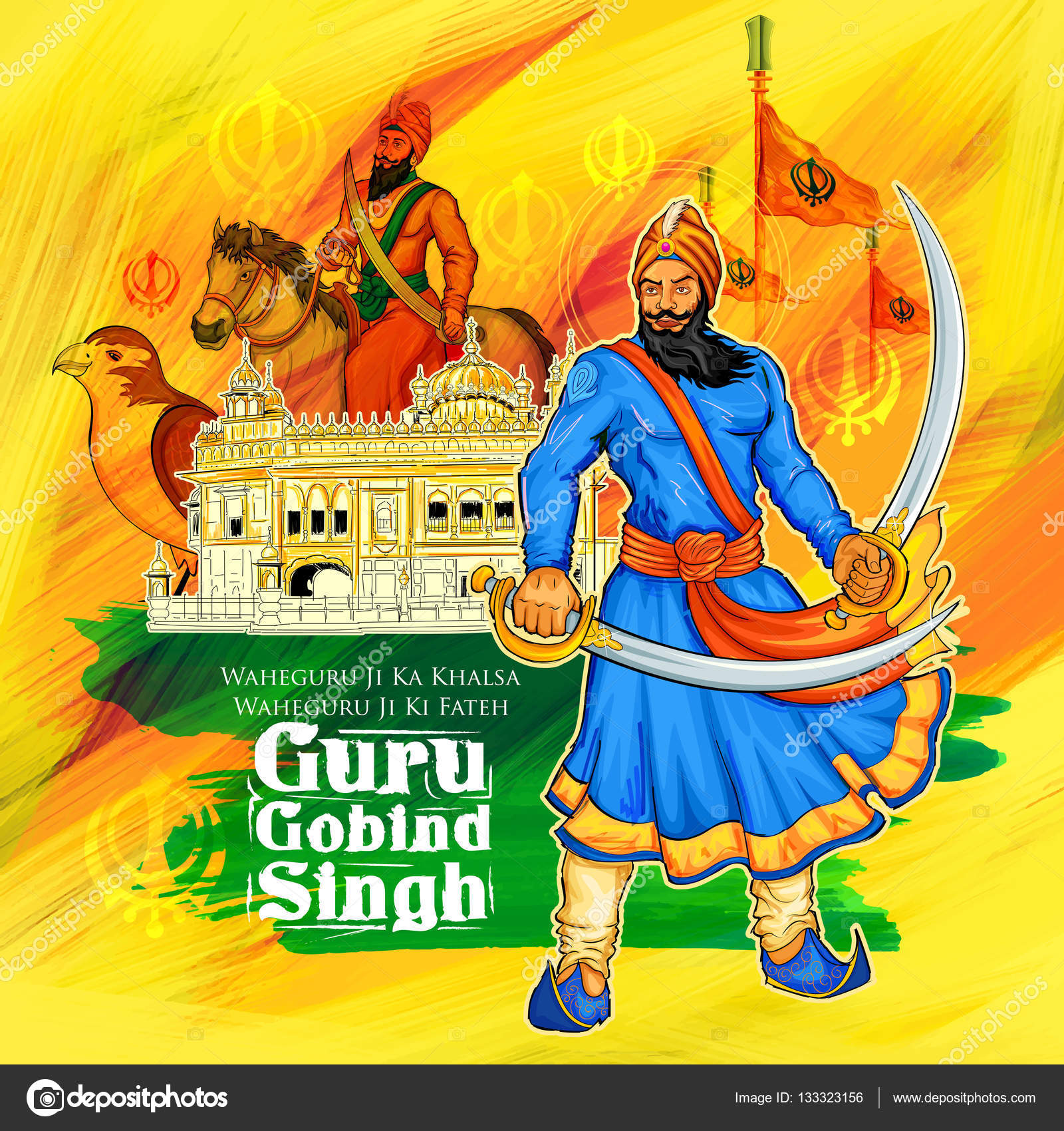 Happy Guru Gobind Singh Jayanti festival for Sikh celebration ...