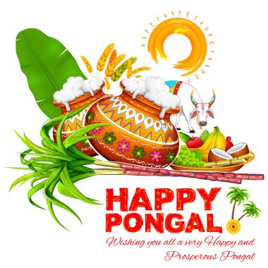 Mutlu Pongal tebrik arka plan