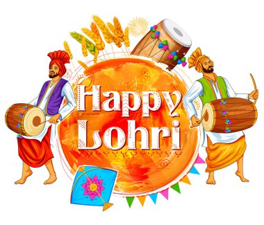 Punjabi Festivali için mutlu Lohri arka plan