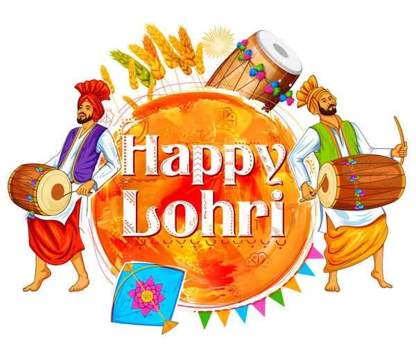 Ευτυχισμένος Lohri υπόβαθρο για Punjabi Φεστιβάλ — Διανυσματικό Αρχείο