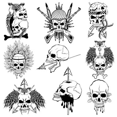 Vintge stil grungy kafatası yazdırma retro arka plan