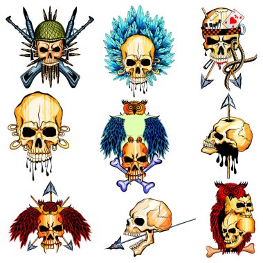 Vintge stil grungy kafatası yazdırma retro arka plan