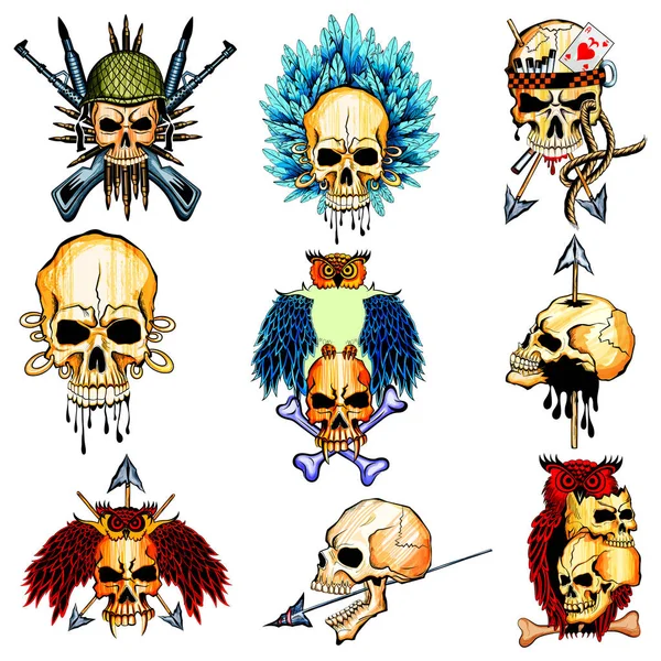 Vintge stil grungy kafatası yazdırma retro arka plan