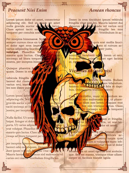 Vintge estilo grungy calavera impresión fondo retro — Archivo Imágenes Vectoriales