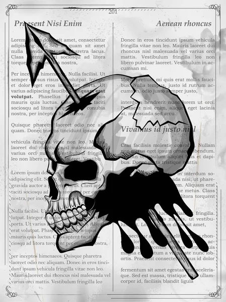 Vintge estilo grungy calavera impresión fondo retro — Archivo Imágenes Vectoriales