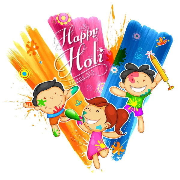 Happy Holi tło dla Festiwalu Kolorów święto pozdrowienia — Wektor stockowy