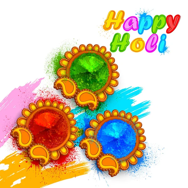 Explosión de color en polvo para Happy Holi Background — Archivo Imágenes Vectoriales