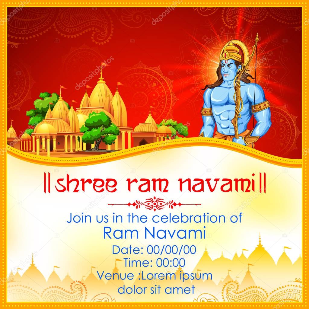 Lord Rama with bow arrow in Ram Navami