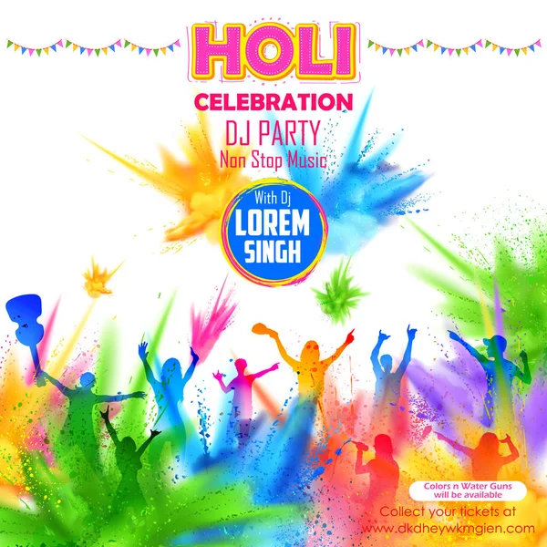 Personer som spelar Holi — Stock vektor