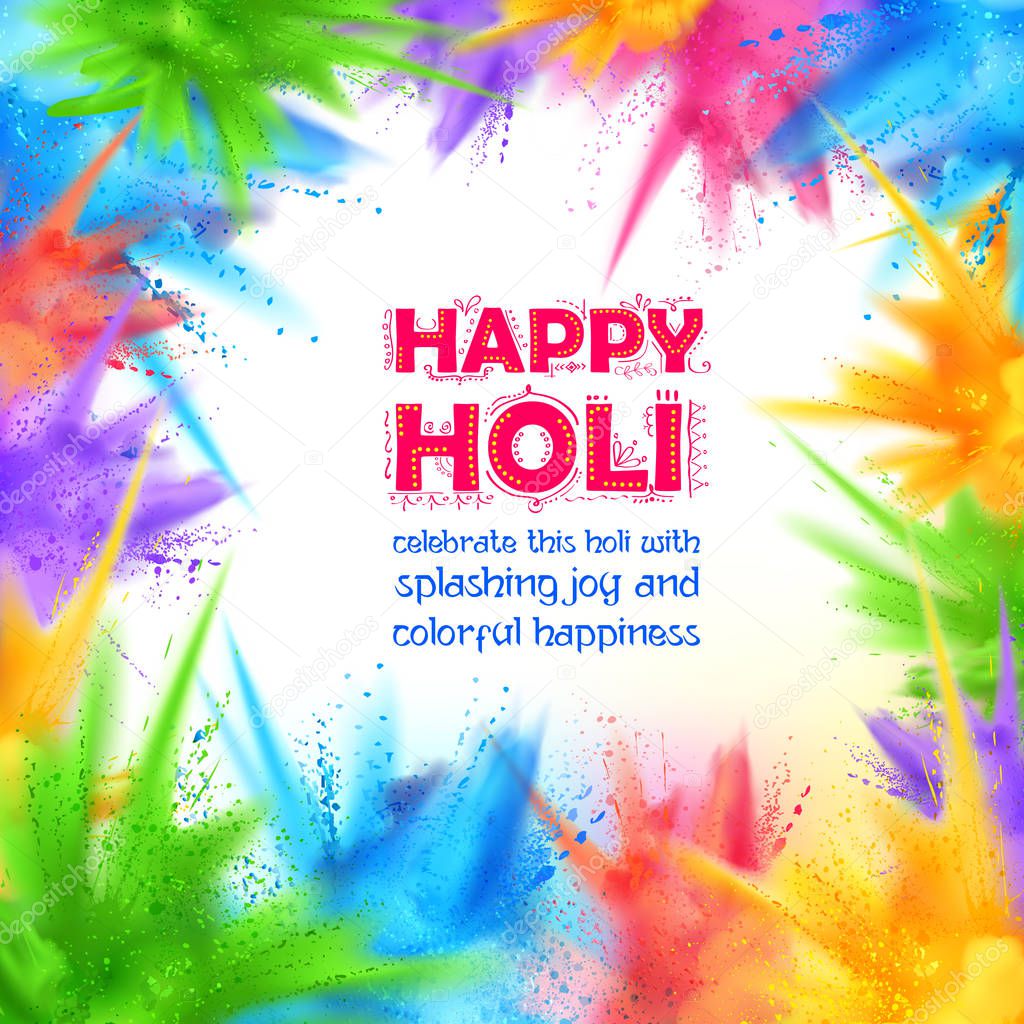 Powder color explosion for Happy Holi Background