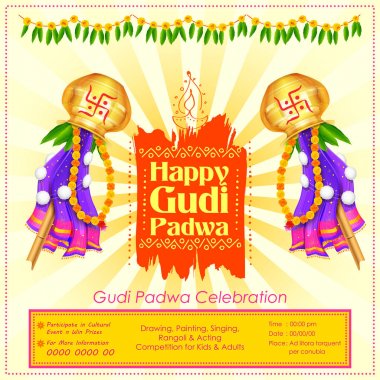Gudi Padwa celebration of India clipart