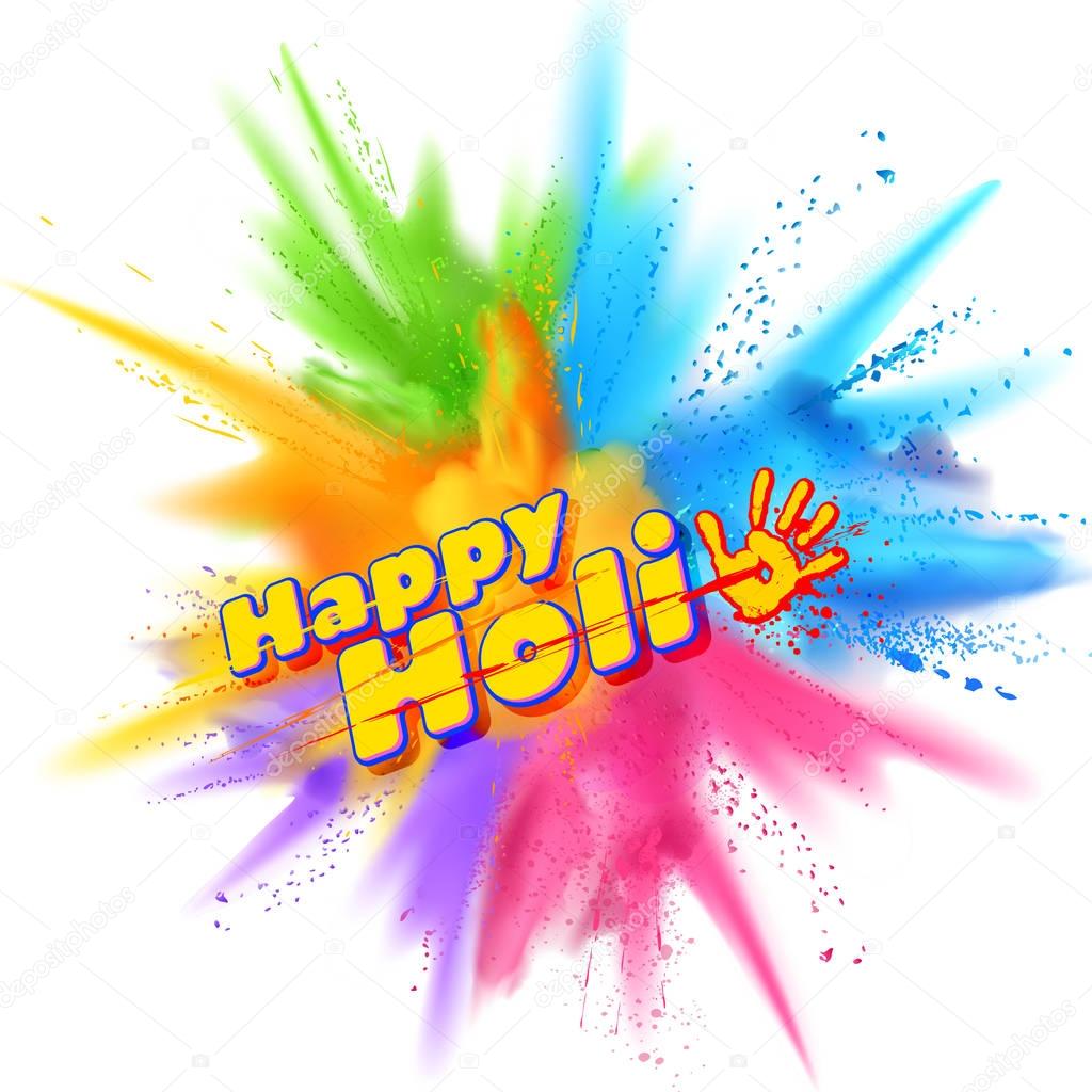 Powder color explosion for Happy Holi Background