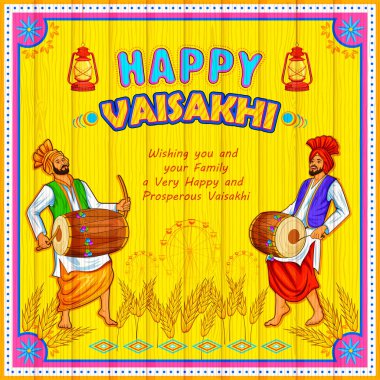 Happy Vaisakhi Punjabi festival celebration background clipart