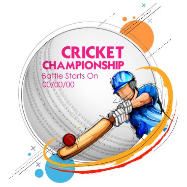 Batsman playing cricket championship sports clipart
