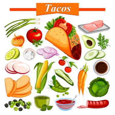 Meksikalı çerez Tacos için gıda ve baharat madde