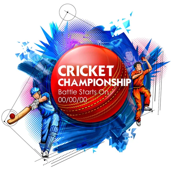 Batsman and bowler playing cricket championship sports Stock Vector