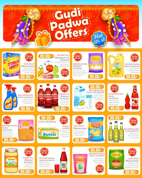 Gudi Padwa celebração da Índia — Vetor de Stock