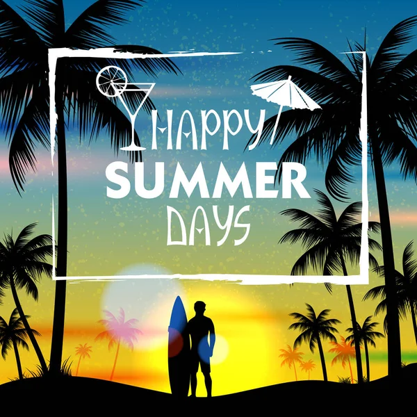 Fond d'écran affiche heure d'été pour fun fête invitation bannière modèle — Image vectorielle
