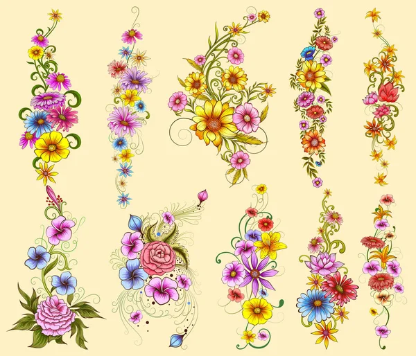 Tattoo art design della collezione Floal Flower — Vettoriale Stock