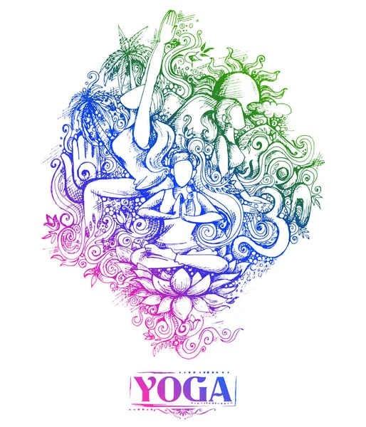 国际瑜伽日 — 图库矢量图片