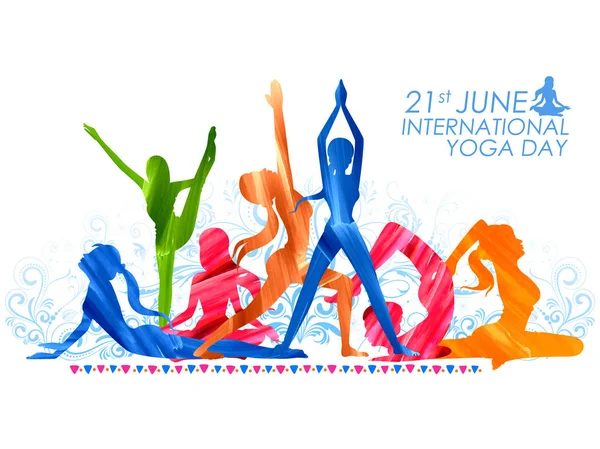 Internationaler Yoga-Tag — Stockvektor