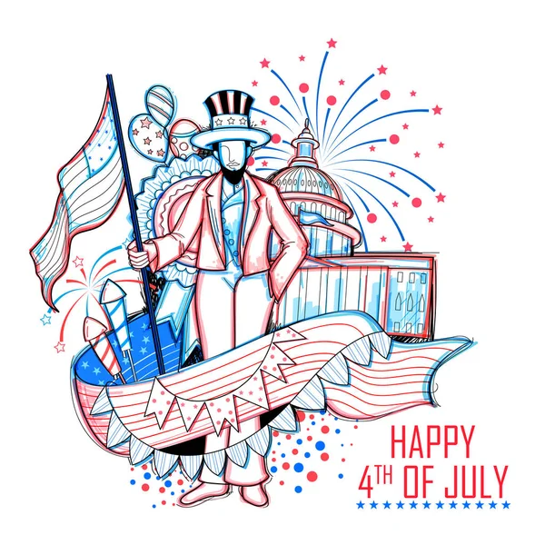 4 липня День незалежності Америки фону — стоковий вектор