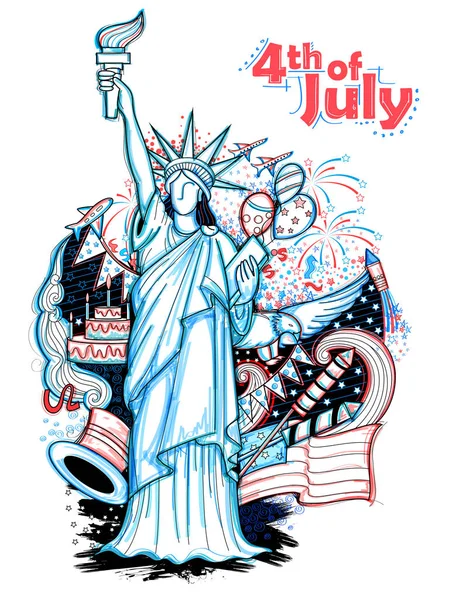 7 月 4 日アメリカの独立記念日の背景 — ストックベクタ