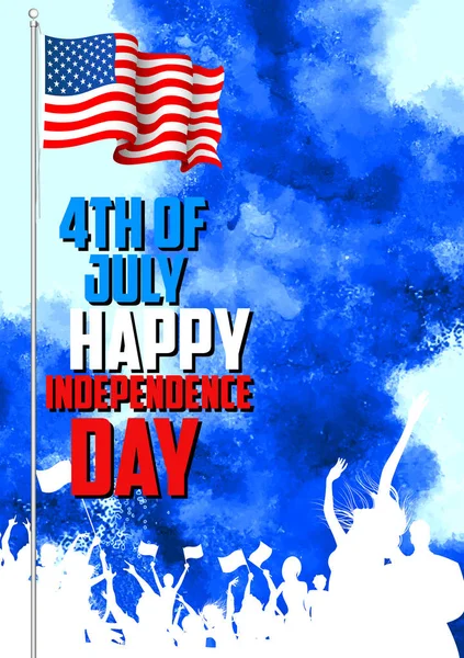 Fond du 4 juillet pour le Happy Independence Day of America — Image vectorielle