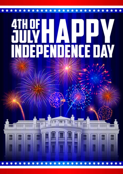Latar belakang 4 Juli untuk Happy Independence Day of America - Stok Vektor