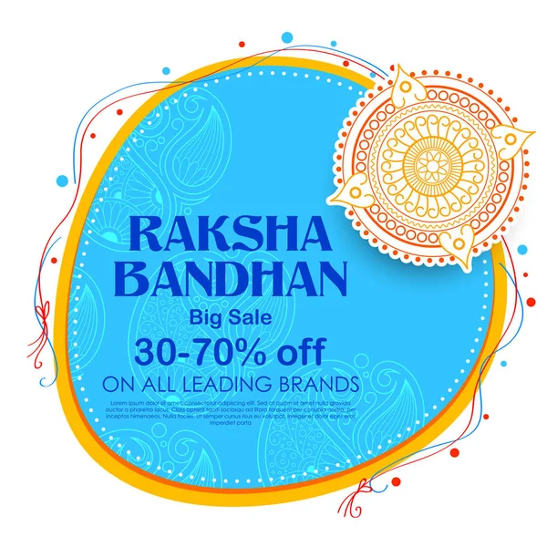Verkauf und Promotion Banner Poster mit dekorativem Rakhi für Raksha Bandhan, indisches Fest der Geschwister-Bindung — Stockvektor