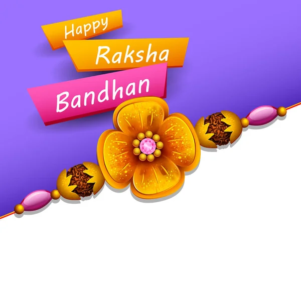 Carte de voeux avec Rakhi décoratif pour fond Raksha Bandhan — Image vectorielle