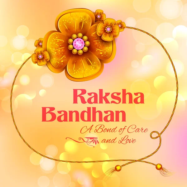 Üdvözlőlap dekoratív Rakhi Raksha Bandhan háttér — Stock Vector