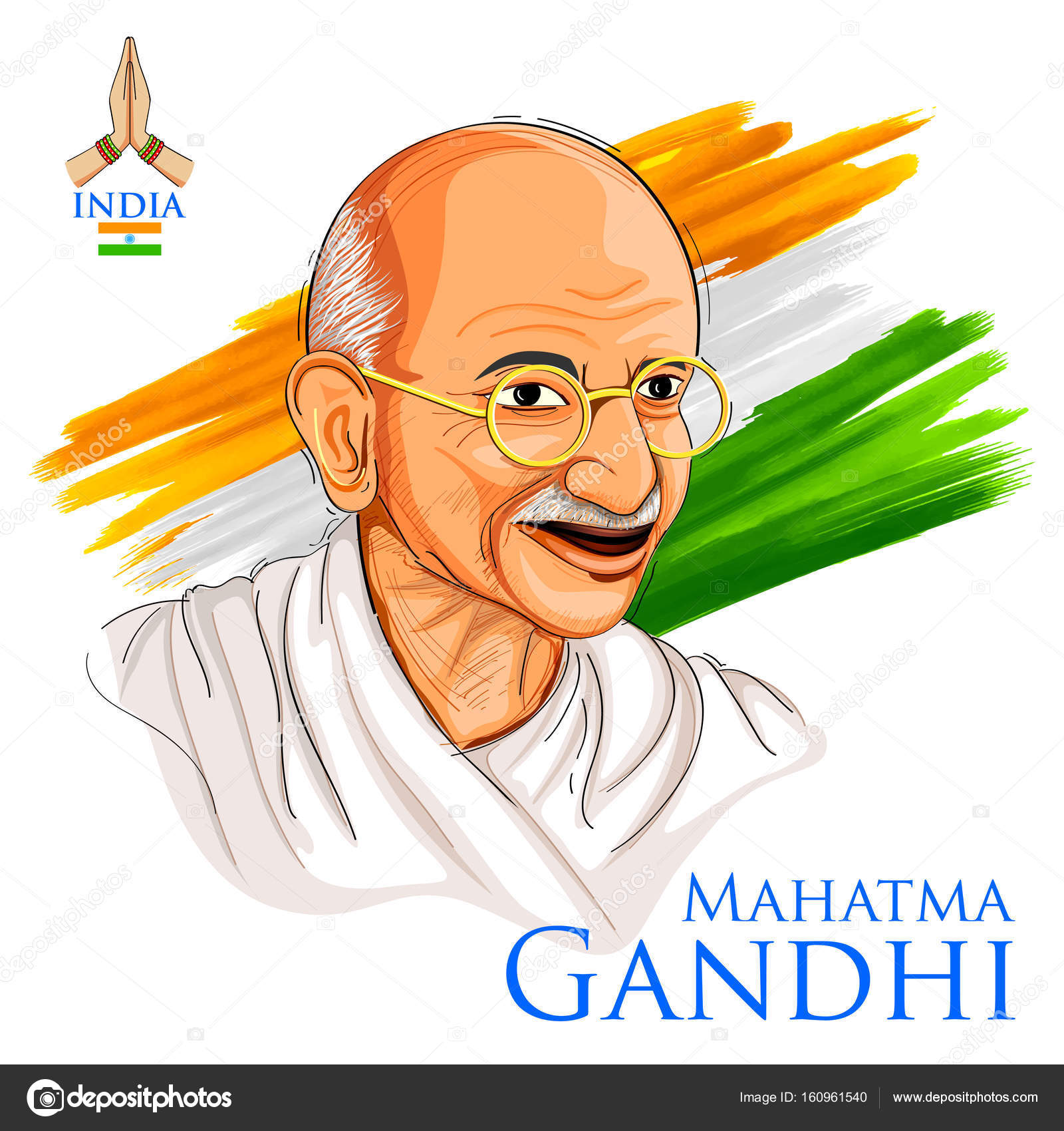 Tricolor India background with Nation Hero and Freedom Fighter Mahatma  Gandhi for Independence Day or Gandhi Jayanti Stock Vector Image by  ©vectomart #160961540