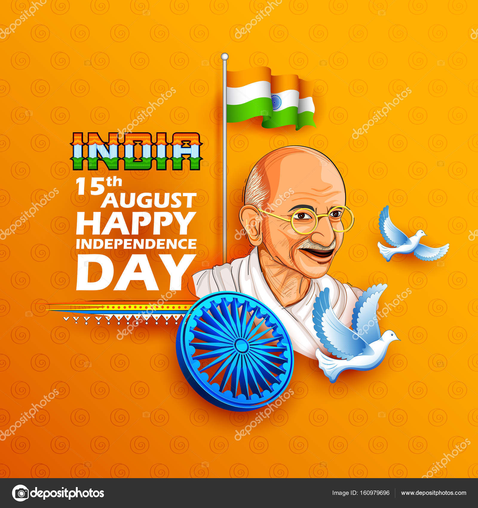 Tricolor India background with Nation Hero and Freedom Fighter Mahatma  Gandhi for Independence Day or Gandhi Jayanti Stock Vector Image by  ©vectomart #160979696
