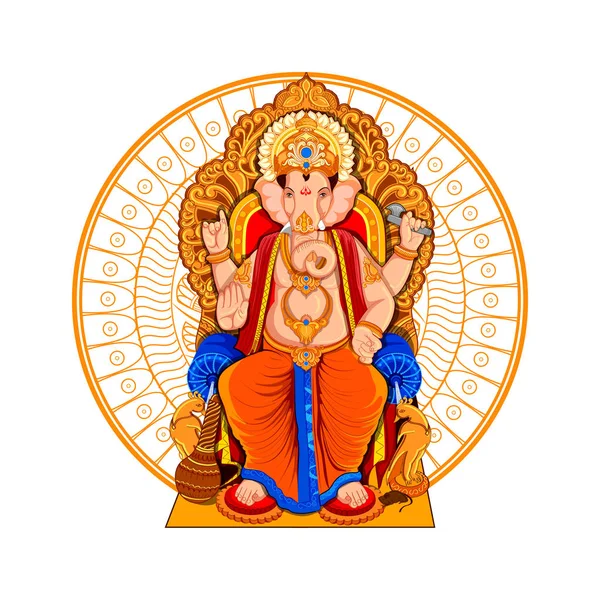 Lord Ganpati achtergrond voor Ganesh Chaturthi — Stockvector