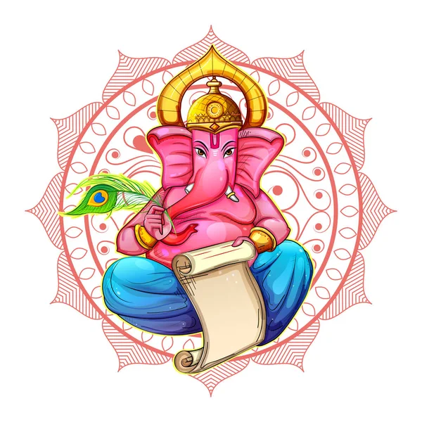 Fondo de Ganpati Señor para Ganesh Chaturthi — Archivo Imágenes Vectoriales