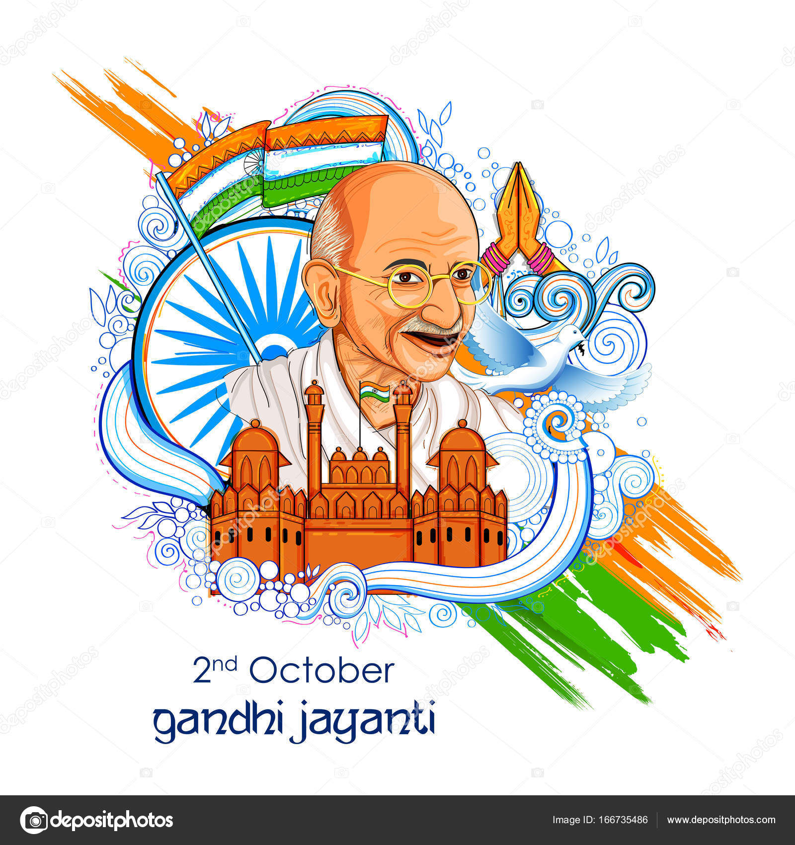 India background for 2nd October Gandhi Jayanti Birthday Celebration of  Mahatma Gandhi Stock Vector Image by ©vectomart #166735486