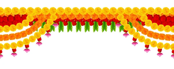 Квітка Гарланд toran прикраси для щасливого Дівалі свята фону — стоковий вектор