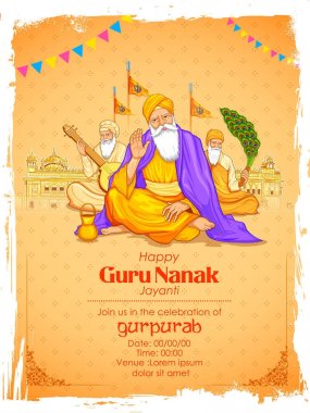Mutlu Gurpurab, Guru Nanak Jayanti Festivali Sih kutlama arka plan