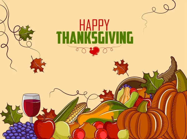 Happy Thanksgiving semester firande festival bakgrund — Stock vektor